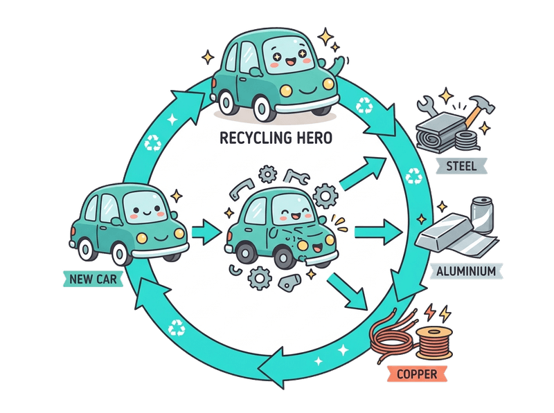Environmentally responsible car recycling process